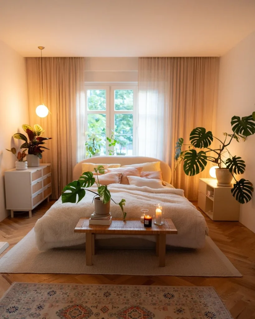 Earthy Warmth with Natural Greenery