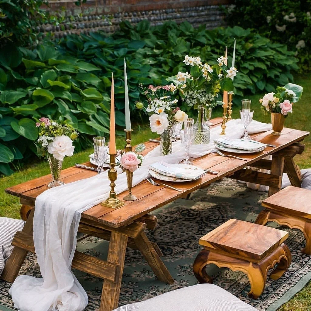 Garden Dining with Bohemian Elegance