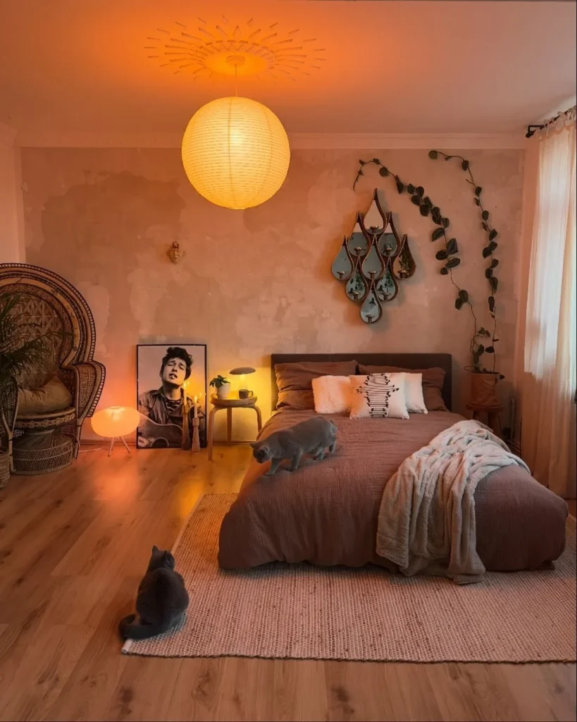 Bohemian Coziness with Ambient Lighting