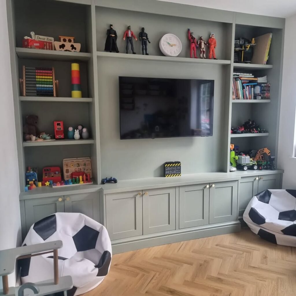 3.Functional and Stylish Playroom with Built-in Storage