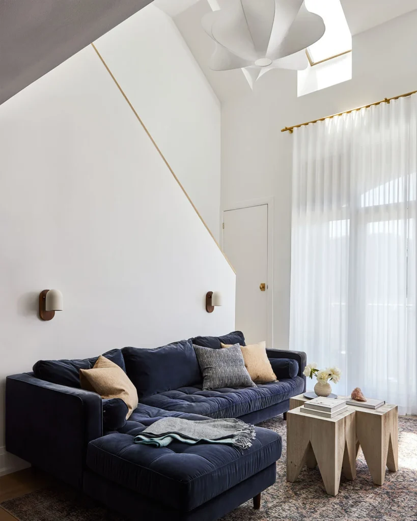 5.Bold Blue Meets Airy Minimalism