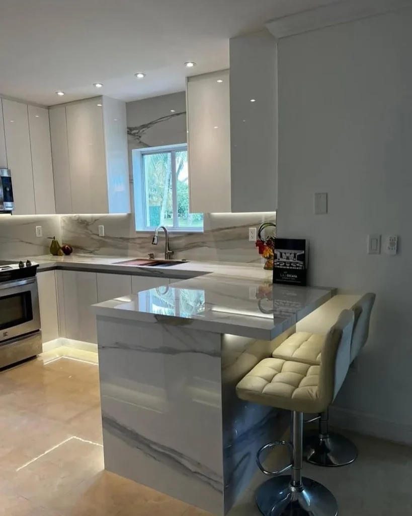 6.A Sleek Modern White Kitchen