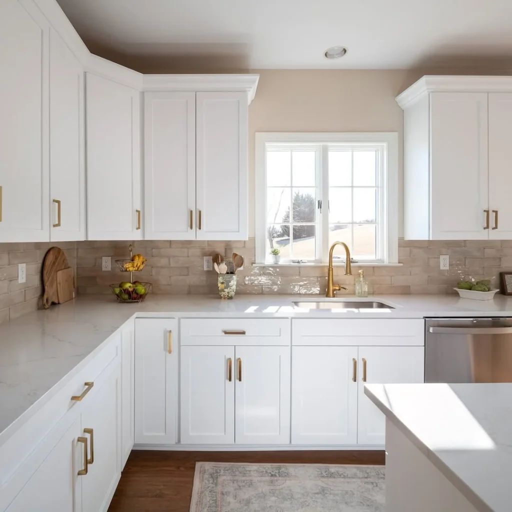 9.Classic White with Warm Accents